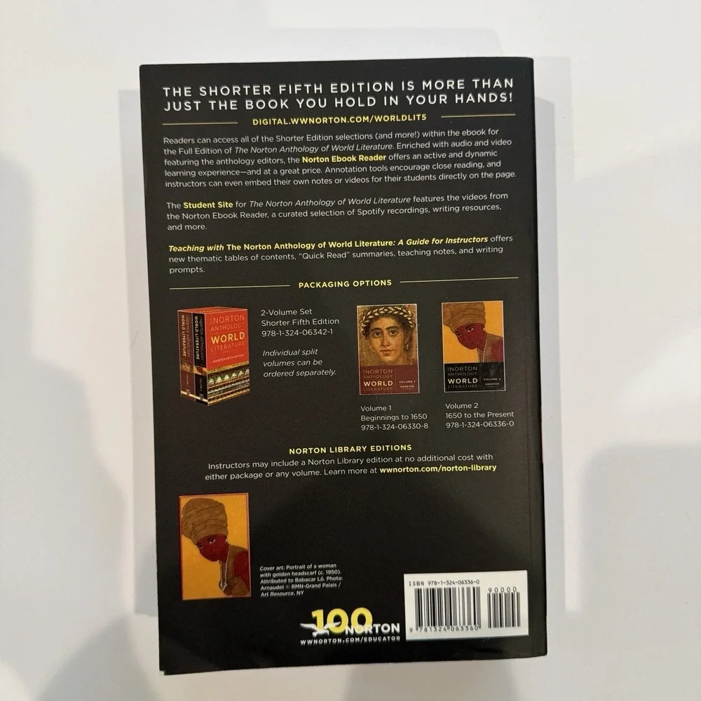 The Norton Anthology Of World Literature Volume 2 Shorter 5th Edition Paperback